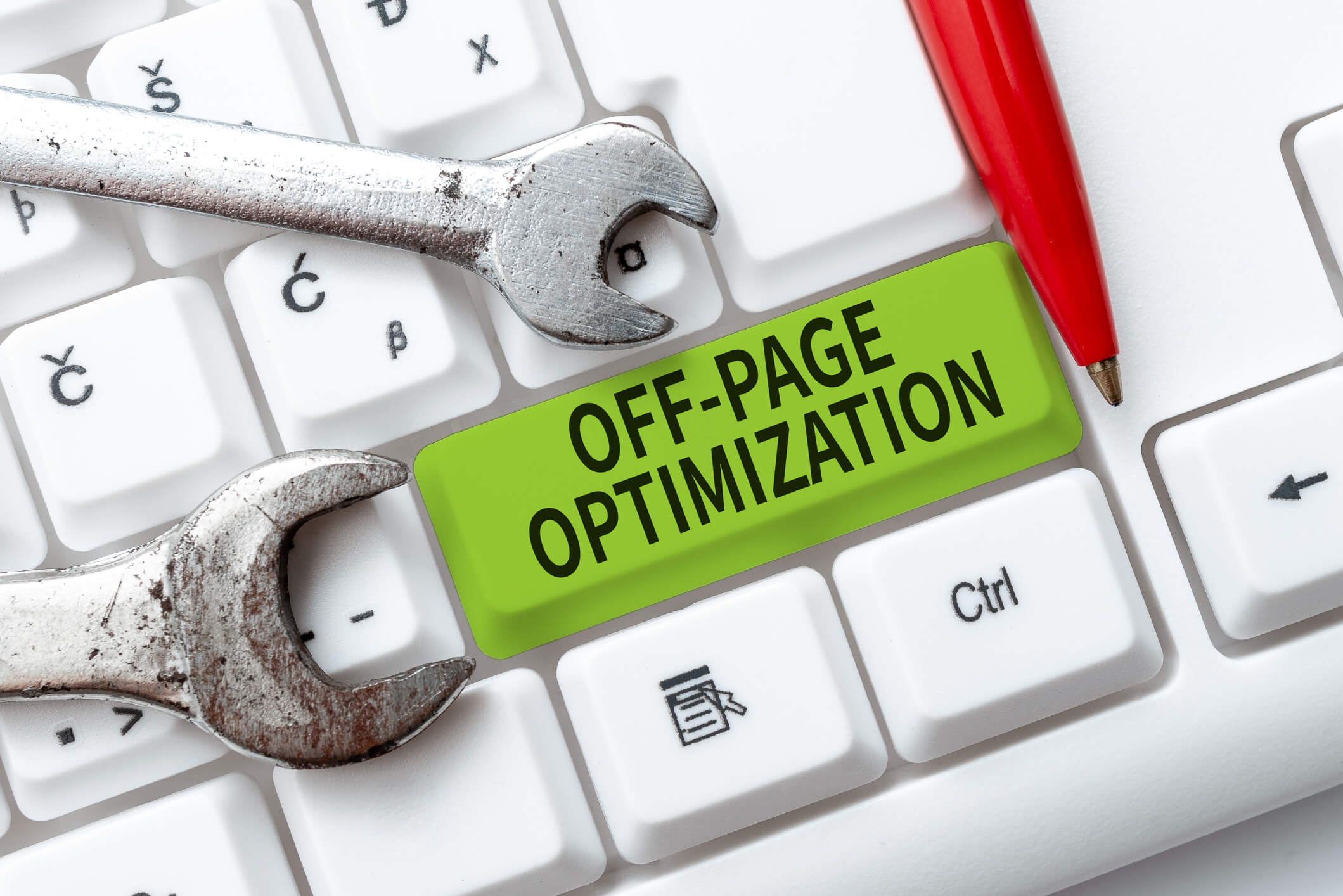Writing displaying text Off Page Optimization. Business overview Website External Process Promotional Method Ranking