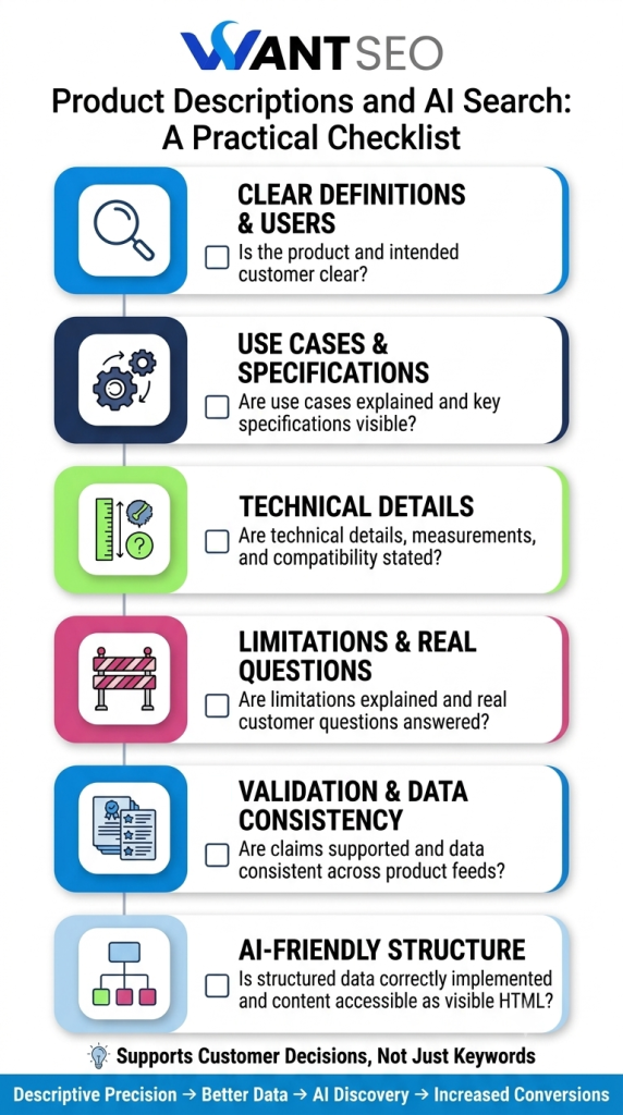 Product Descriptions and AI Search A Practical Checklist