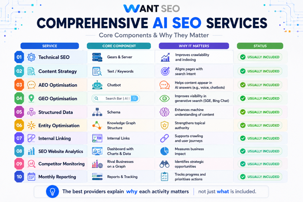 Want SEO Comprehensive AI SEO Services