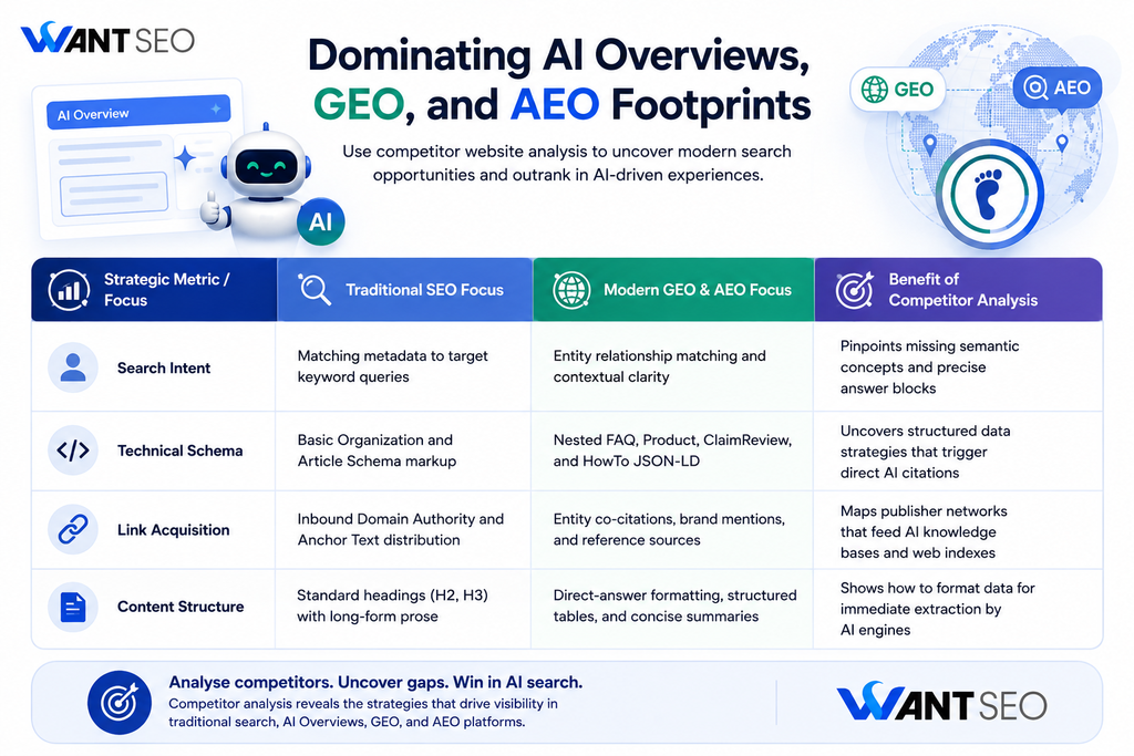 Dominating AI Overviews, GEO, and AEO Footprints