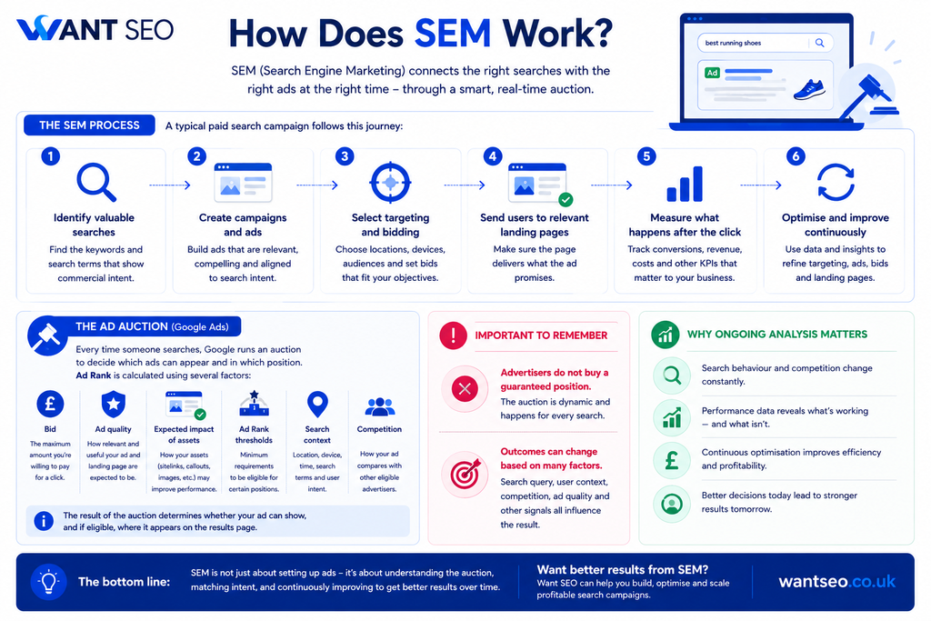 How does SEM work Explained by Want SEO Team