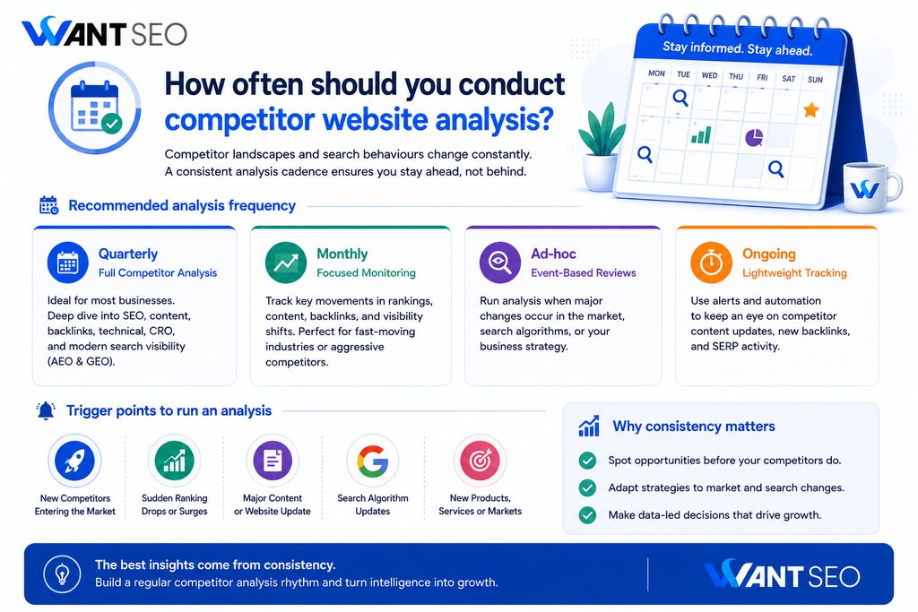 How often should you conduct competitor website analysis