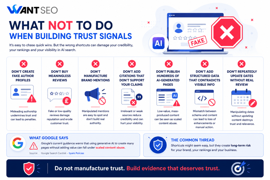 What not to do when building trust signals