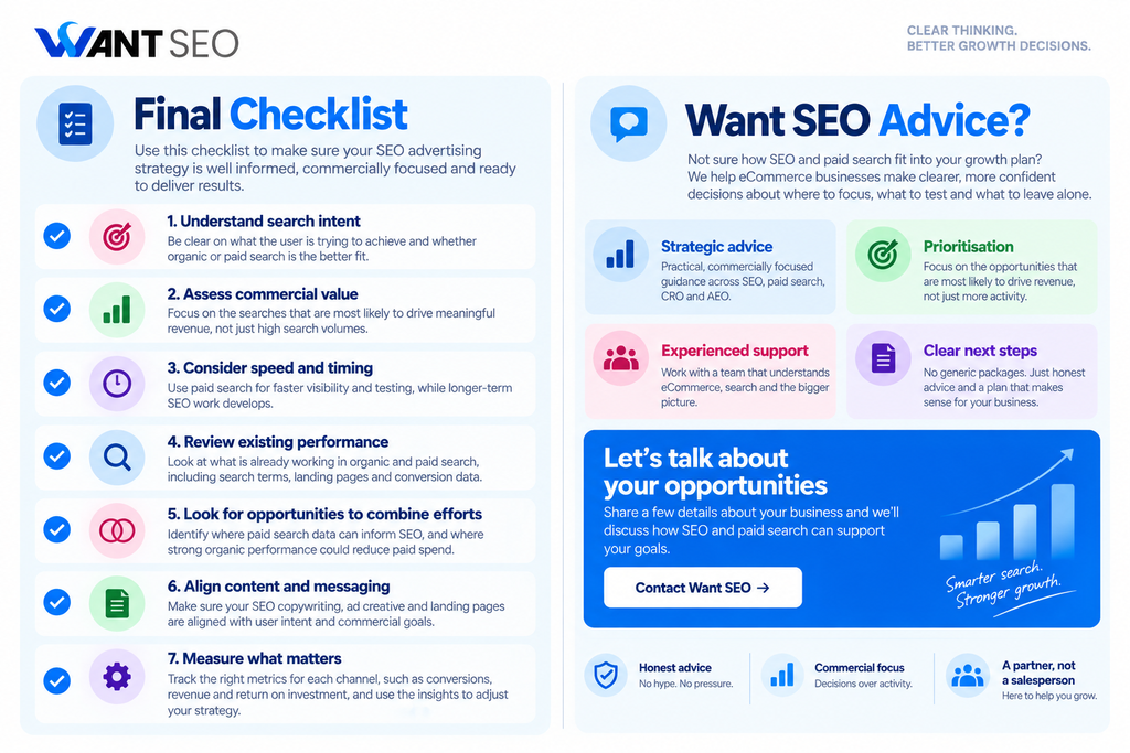 Final Checklist and Advice from Want SEO Experts