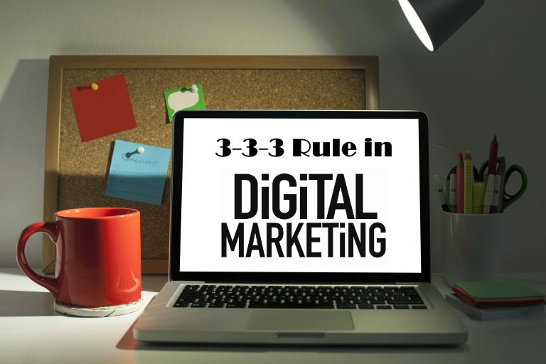 Want SEO infographic explaining the three parts of the 3-3-3 rule in digital marketing: identifying three audience segments, defining three core marketing messages and prioritising three marketing channels.
